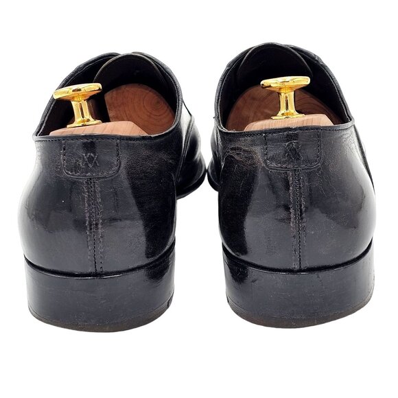 Italian Artioli Mens size 9 Smokey Brown Grey Leather Dress Shoes Luxury Oxfords - Picture 5 of 13